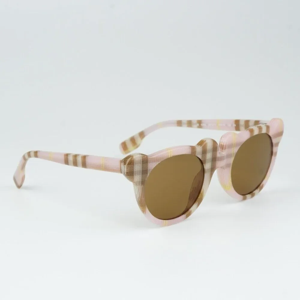 NEW Burberry JB4355 KIDS 397273 Check Pink Bronze  Round Unisex Sunglasses